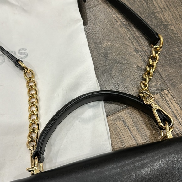 Michael Kora Black & Gold Leather Messenger Bag - Picture 4 of 17